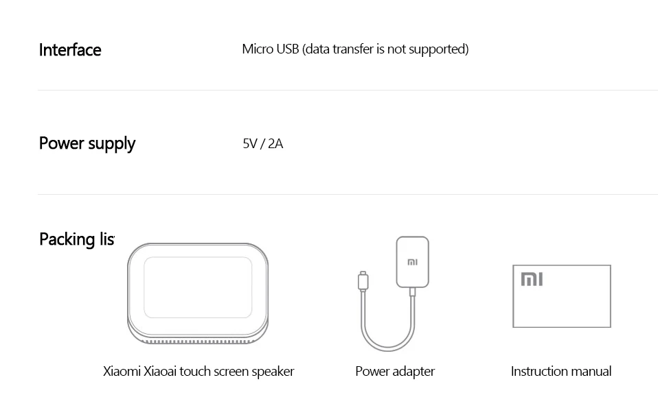 Xiaomi Mi Xiaoai Touch Screen Speaker