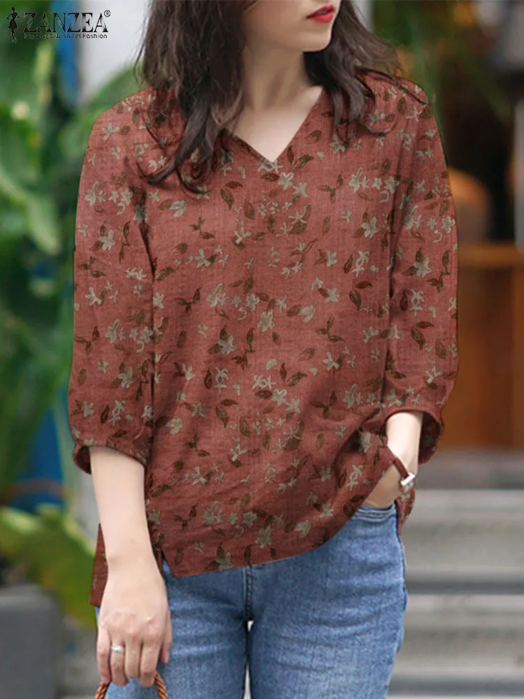 Women Floral Printed Blouse ZANZEA Summer V Neck 3/4 Sleeve Tops Casual Shirt Bohemian Vintage Blusas Femme Loose Chemise Tunic
Women Floral Printed Blouse ZANZEA Summer V Neck 3/4 Sleeve Tops Casual Shirt Bohemian Vintage Blusas Femme Loose Chemise Tunic