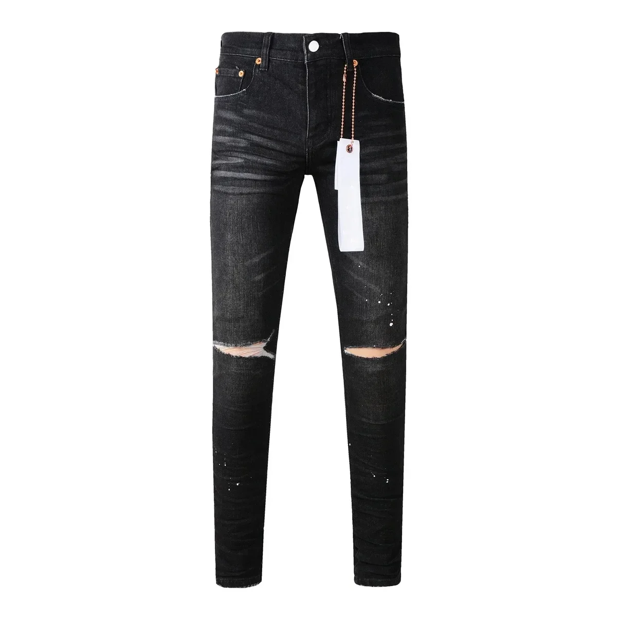 

Фиолетовые брендовые джинсы ROCA, модные высококачественные уличные черные обтягивающие джинсовые брюки с низкой посадкой и вырезами в горошек