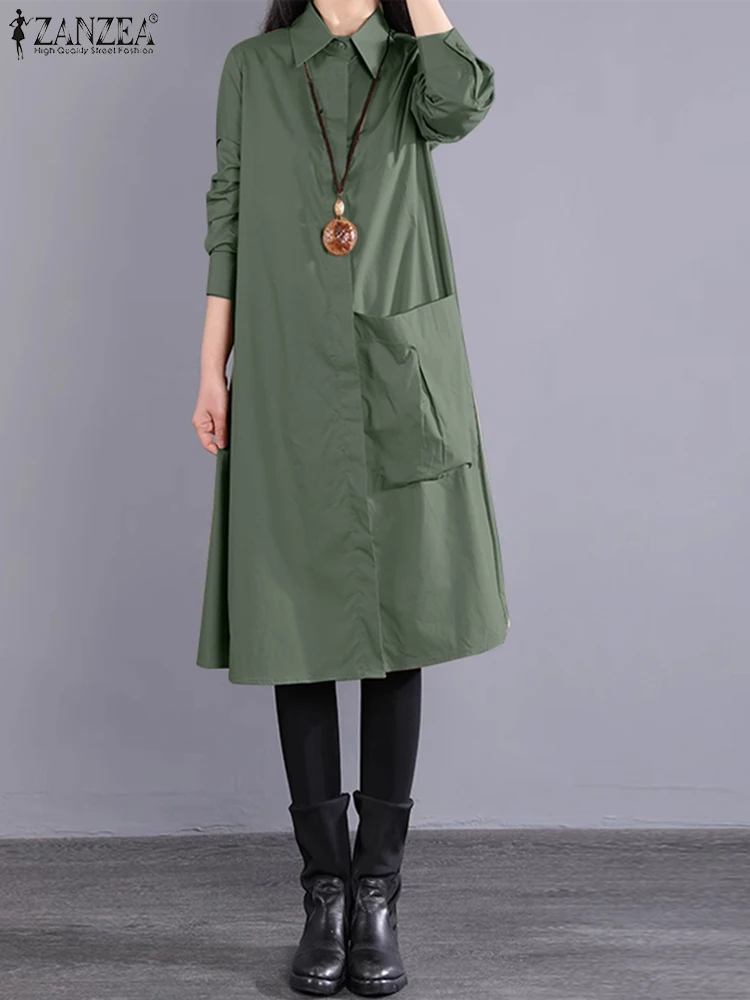 2024 ZANZEA Fashion Lapel Neck Long Sleeve Shirt Dress Women Spring Casual Loose Work Vestido Party Baggy Robes Midi Sundress
2024 ZANZEA Fashion Lapel Neck Long Sleeve Shirt Dress Women Spring Casual Loose Work Vestido Party Baggy Robes Midi Sundress