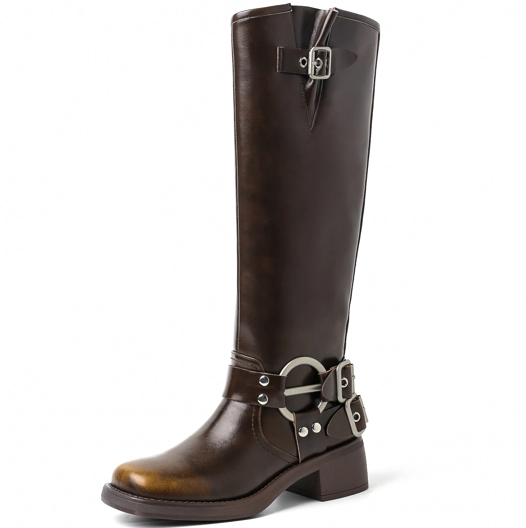 ENMAYERWomen Genuine Leather Knee-High Boots Autumn Winter Thick Heels Round Toe Fashion Belt Buckle Office Lady Shoes Woman
ENMAYERWomen Genuine Leather Knee-High Boots Autumn Winter Thick Heels Round Toe Fashion Belt Buckle Office Lady Shoes Woman