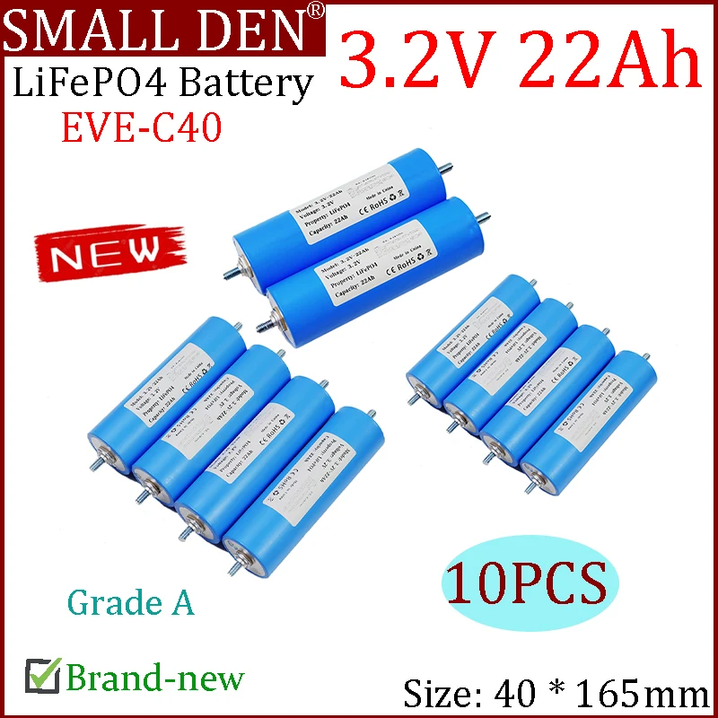 10PCS 3.2V 22Ah Battery LiFePO4 phosphate Cell for 12V 24V Motorcycle Car motor Modification Inverter camping energy storage
10PCS 3.2V 22Ah Battery LiFePO4 phosphate Cell for 12V 24V Motorcycle Car motor Modification Inverter camping energy storage