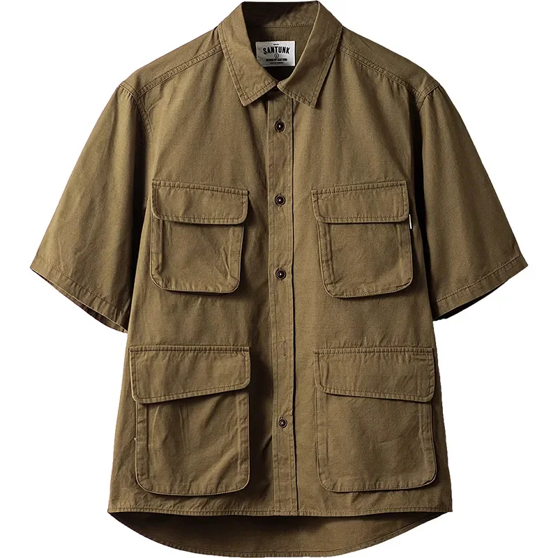 Men's Short Sleeves Multi-pockets Military Tatical Shirt Outdoor Casual Vintage Clothes
Men's Short Sleeves Multi-pockets Military Tatical Shirt Outdoor Casual Vintage Clothes