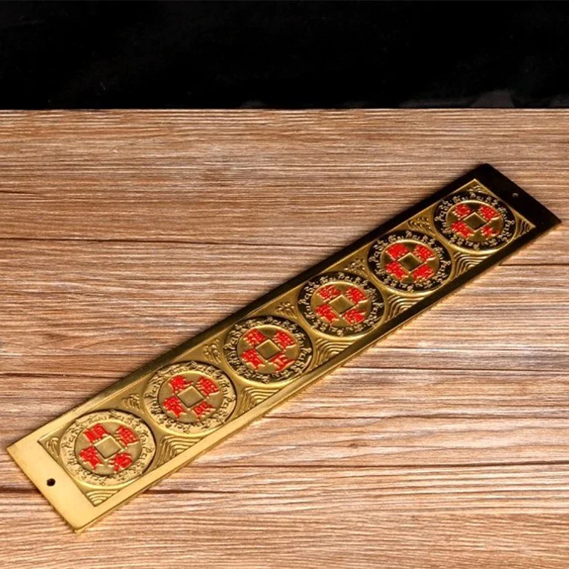 

6 Golden Emperor Smooth Coins Feng Shui Ruler