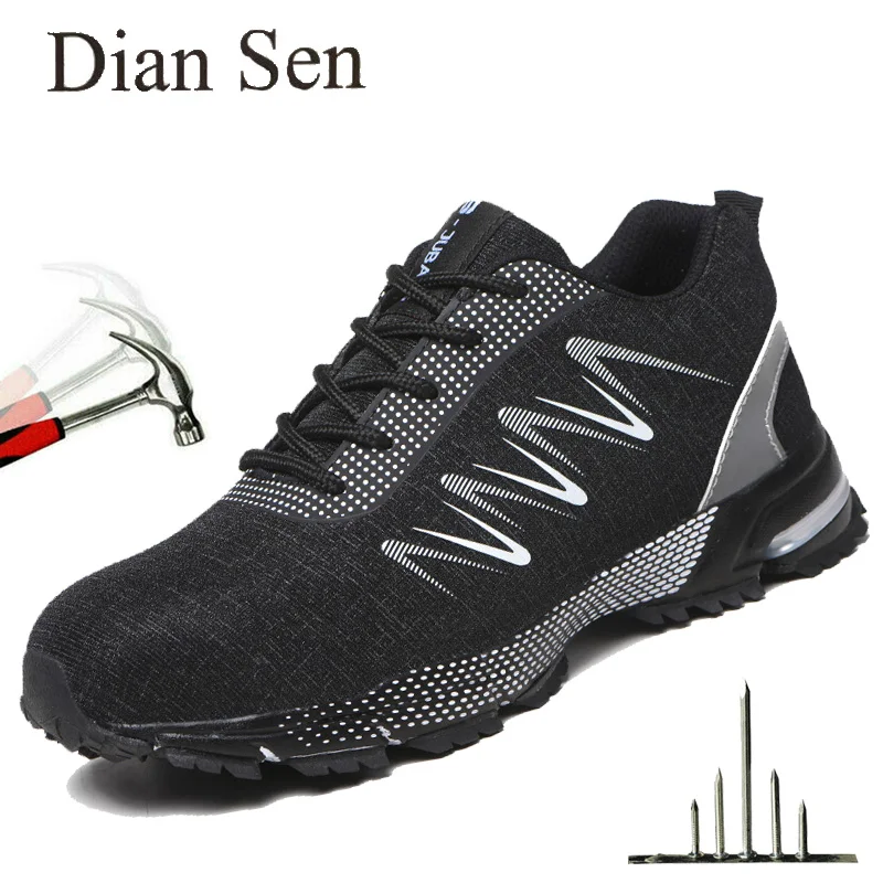 

Diansen Non Slip Steel Toe Mens Safety Shoes Breathable Sneaker Women Anti-smash Labor Boots Comfortable Work Boots Outdoor