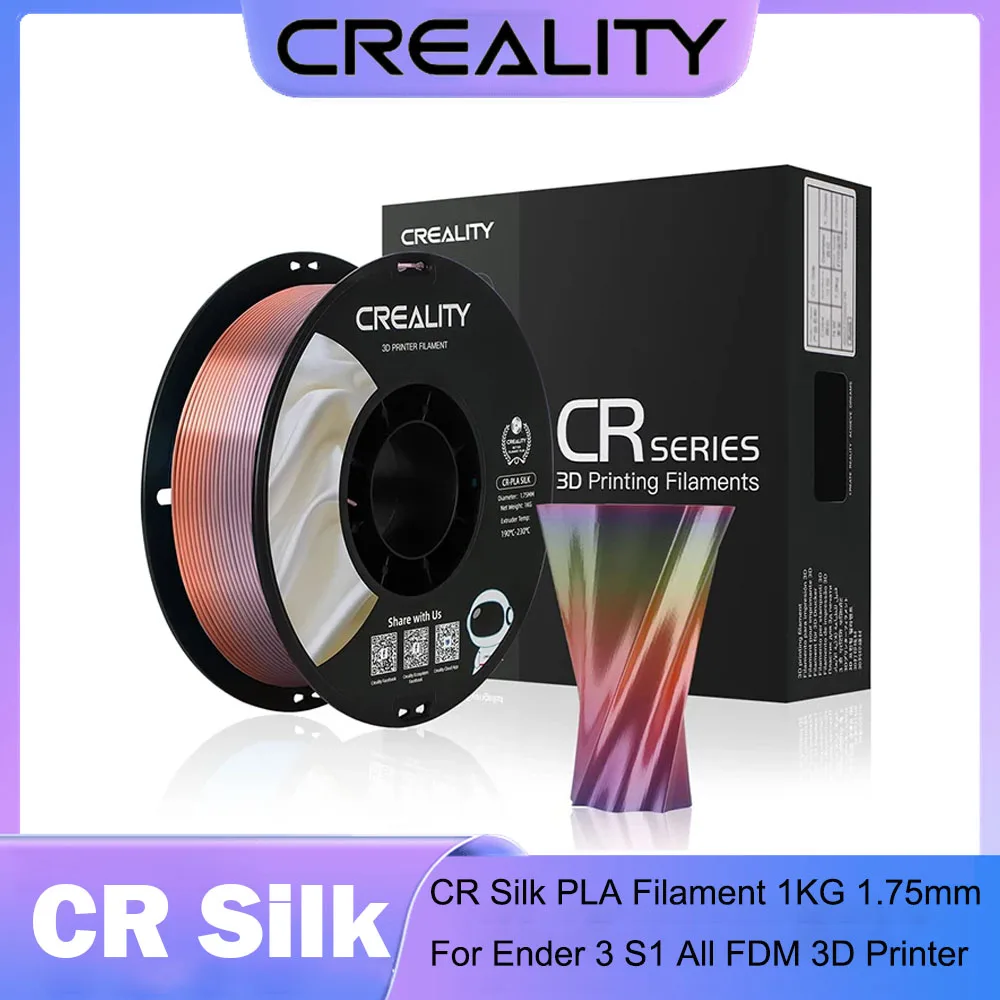 

Creality CR Silk PLA Filament 1KG 1.75mm Spool Wire Smooth Silk Texture 3D Printing Material for Ender 3 S1 All FDM 3D Printer
