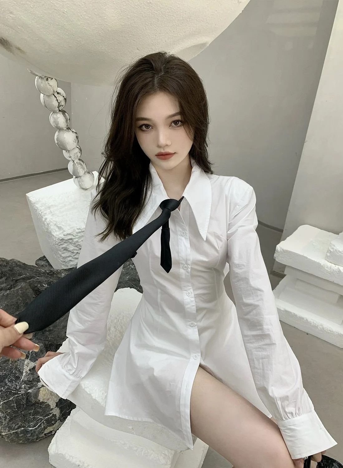 2023 Summer and Autumn New Women's Clothing Niche Slim-Fit Solid Color Stand Cut Split Insert Waist-Tight Pure Desire Shirt 0814
2023 Summer and Autumn New Women's Clothing Niche Slim-Fit Solid Color Stand Cut Split Insert Waist-Tight Pure Desire Shirt 0814