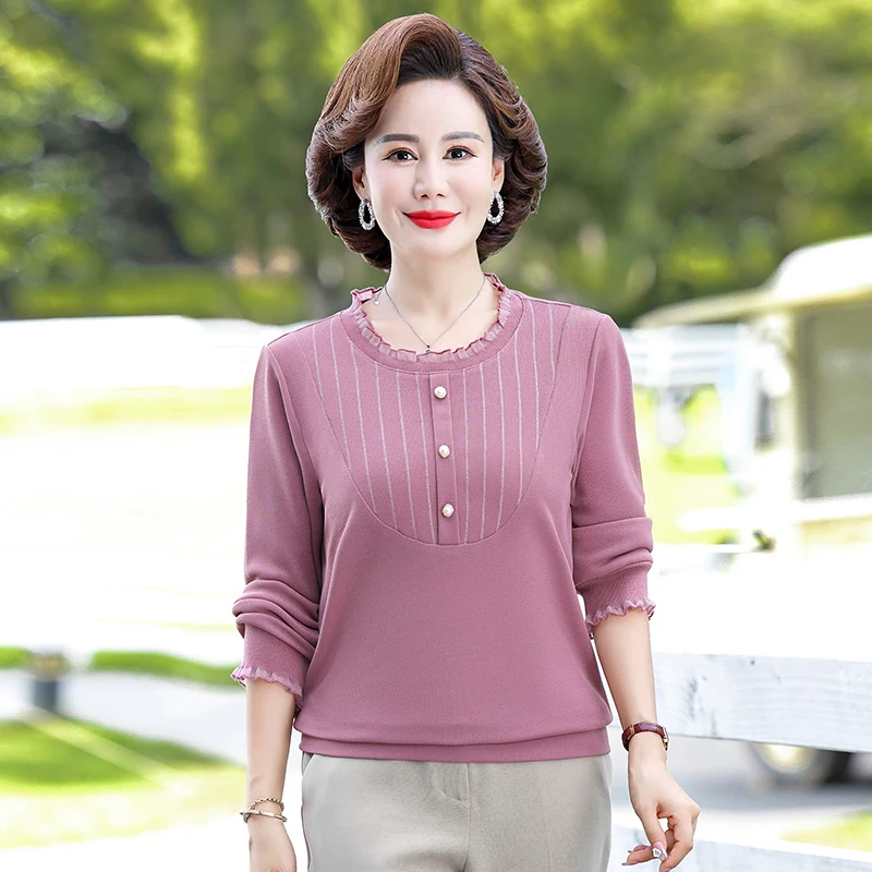 Women's Long-Sleeved O-Neck T-shirt, Bottoming Shirt, Korean Tees, Middle-Aged Women, Spring, Autumn, New
Women's Long-Sleeved O-Neck T-shirt, Bottoming Shirt, Korean Tees, Middle-Aged Women, Spring, Autumn, New
