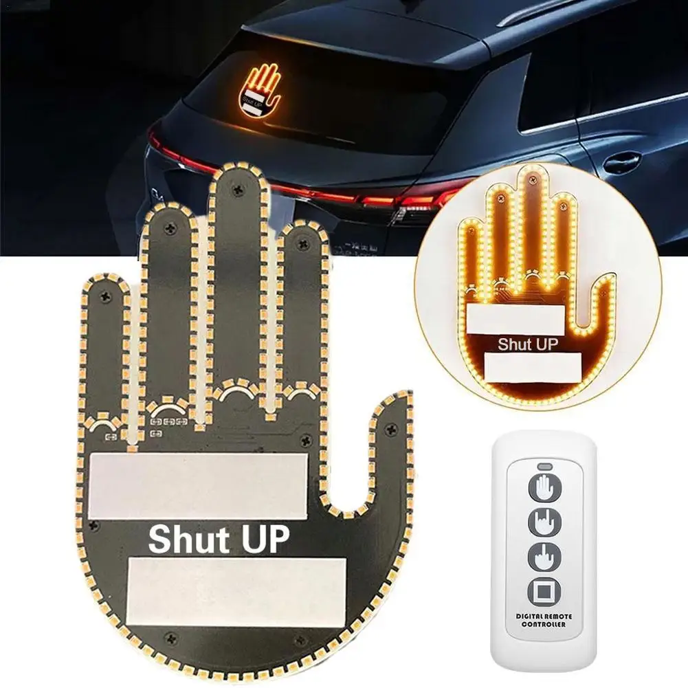 New Car Finger Light with Remote, Road Rage Signs Middle Finger Gesture Light,Auto Amber Middle Finger Warning Brake Light 1pcs
New Car Finger Light with Remote, Road Rage Signs Middle Finger Gesture Light,Auto Amber Middle Finger Warning Brake Light 1pcs