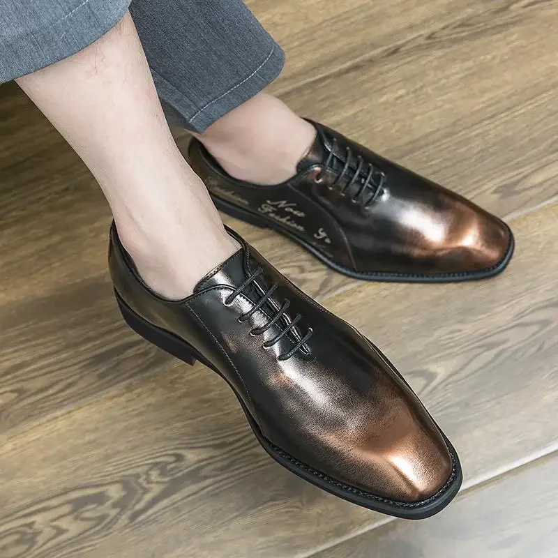 Luxury Men's Derby Dress Shoes Genuine Leather Handmade Loafers Slip-on Pointed Toe Wedding Business Business 
Luxury Men's Derby Dress Shoes Genuine Leather Handmade Loafers Slip-on Pointed Toe Wedding Business Business