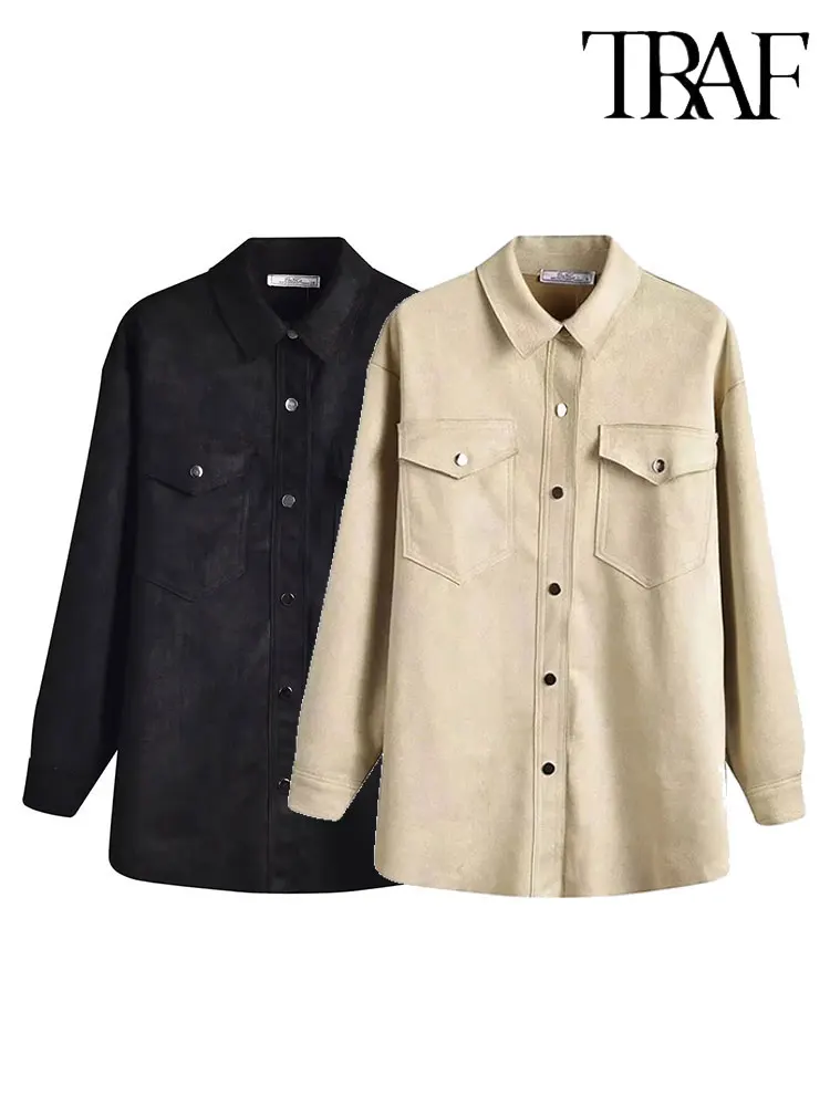 TRAF Spring Autumn Jackets Coats Women Long Coat Female Jacket Women Shirt Jackets Loose Overshirt Streetwear
TRAF Spring Autumn Jackets Coats Women Long Coat Female Jacket Women Shirt Jackets Loose Overshirt Streetwear