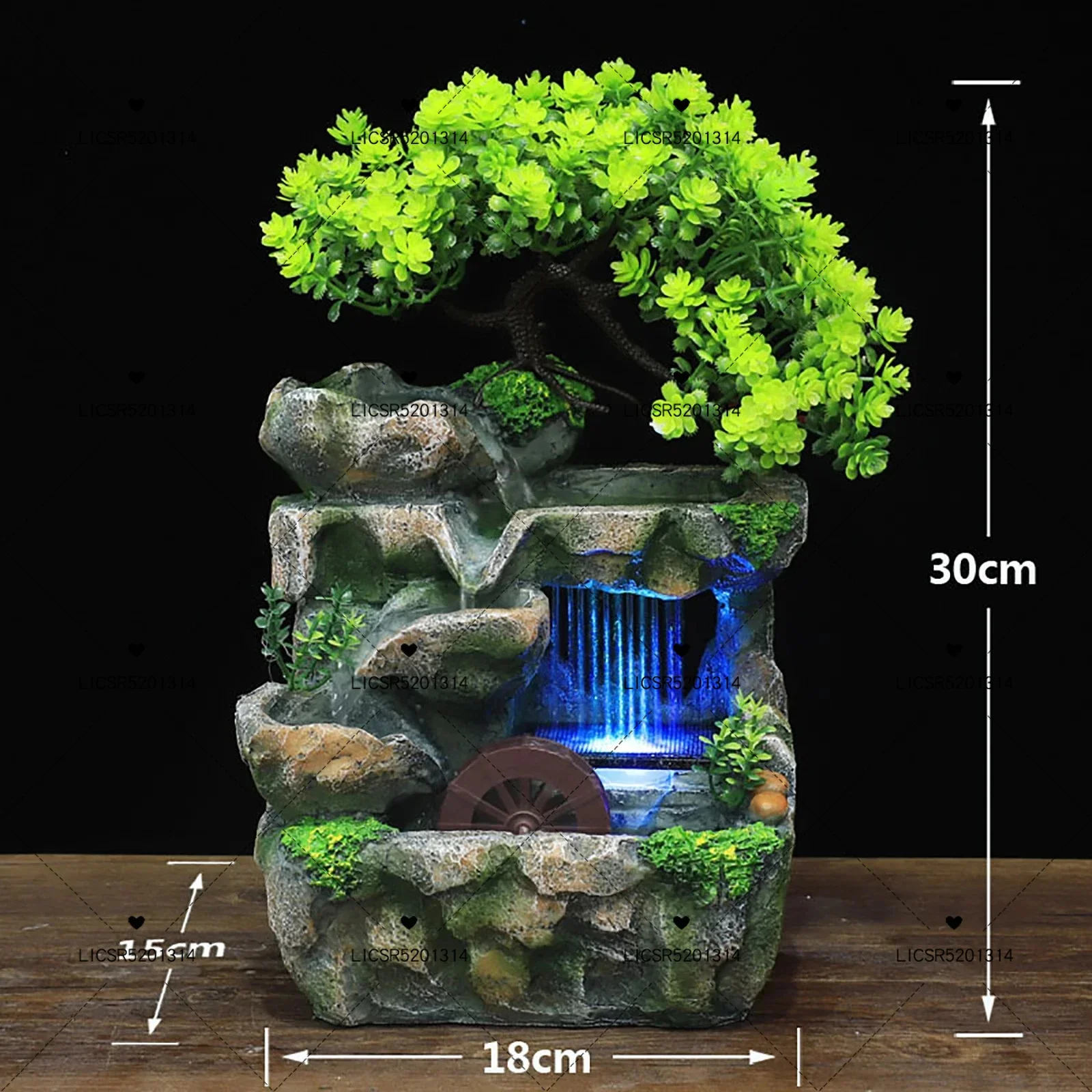 

Decoration LED Fountain New Table Waterfall Feature Indoor Colour Meditation With Zen Lighting Changing Water
