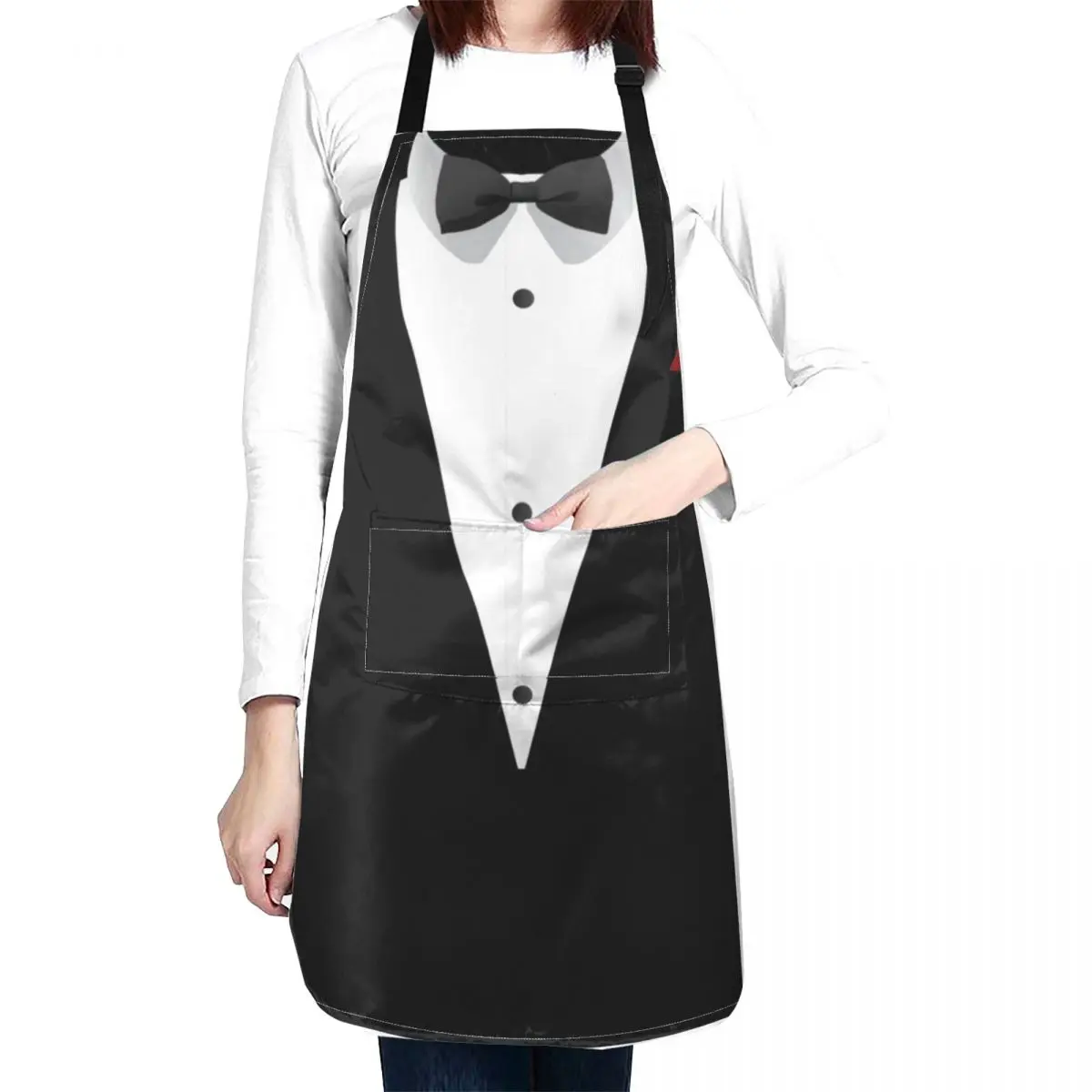 

Tuxedo design with Bowtie For Weddings And Special Occasions Apron Salon Apron Restaurant Kitchen Equipment