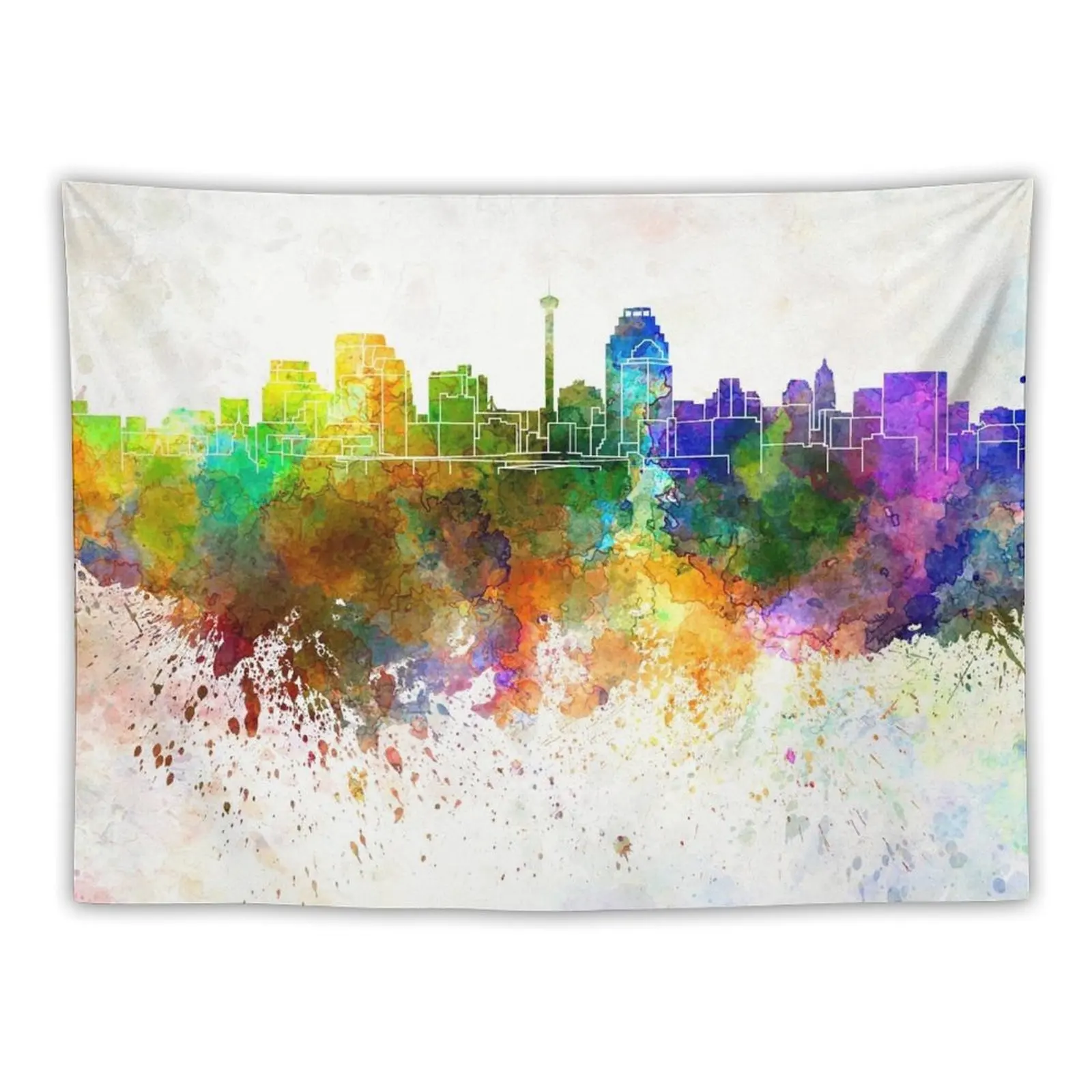 San Antonio skyline in watercolor background Tapestry Decorations For Your Bedroom Home Decorators Wall Coverings Tapestry
San Antonio skyline in watercolor background Tapestry Decorations For Your Bedroom Home Decorators Wall Coverings Tapestry
