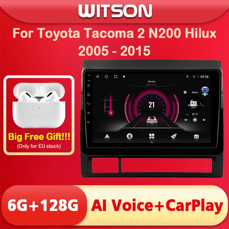 Автомагнитола WITSON, 9 дюймов, Android 11, AI-голос, 1 Din, для TOYOTA TACOMA 2005, 2006, 2007-2013, автомобильная стерео-навигация
Автомагнитола WITSON, 9 дюймов, Android 11, AI-голос, 1 Din, для TOYOTA TACOMA 2005, 2006, 2007-2013, автомобильная стерео-навигация