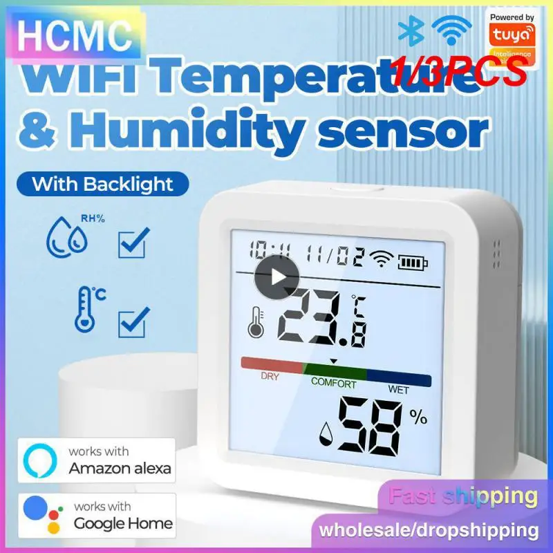 1/3PCS Tuya Smart WIFI Temperature And Humidity Sensor Indoor Hygrometer Thermometer With LCD Display Support Alexa
1/3PCS Tuya Smart WIFI Temperature And Humidity Sensor Indoor Hygrometer Thermometer With LCD Display Support Alexa