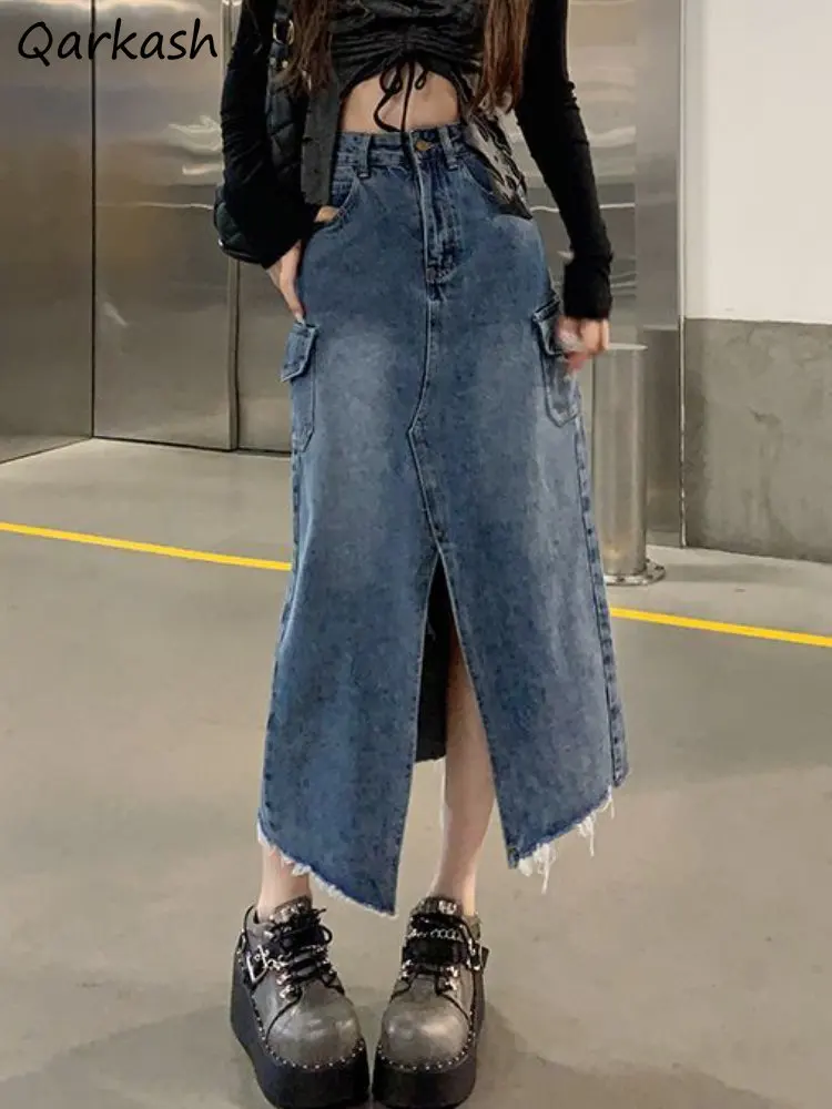 Denim Ripped Skirts Women S-5XL Midi Irregular Cool Front-slit Streetwear High Waist Vintage Spring Aesthetic Clothing Mujer New
Denim Ripped Skirts Women S-5XL Midi Irregular Cool Front-slit Streetwear High Waist Vintage Spring Aesthetic Clothing Mujer New