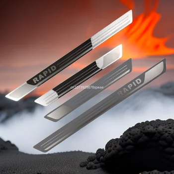 Proteção de Soleiras das Portas do Carro para o Skoda KODIAQ: Um Escudo Resistente contra Danos 7 For Skoda Rapid Car Door Edg Protector Ding Prevention Guard Trim Chromium Styling Decoration Accessories 2012-2015 2016 Tuning