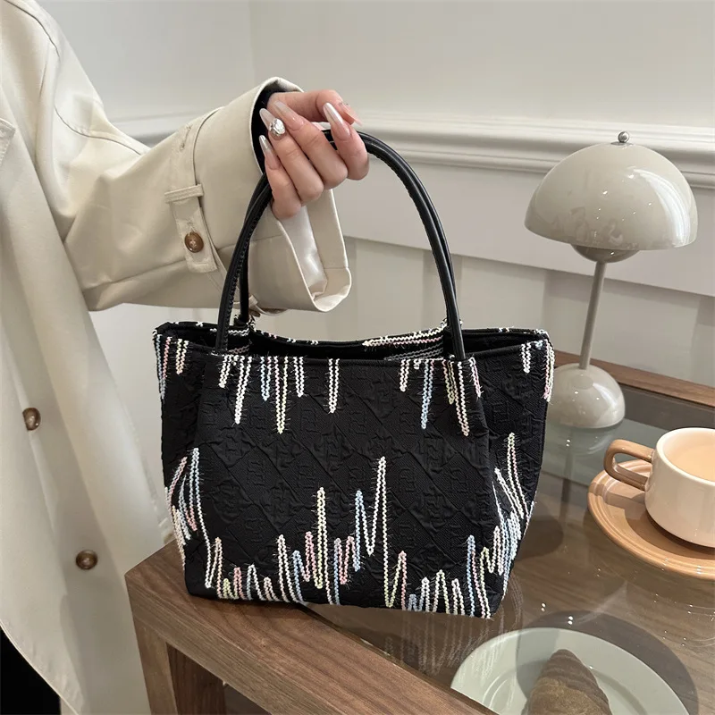 

Женская дизайнерская сумка через плечо, вместительные дамские сумочки в стиле ретро, дорожная простая вместительная сумка-тоут для шоппинга с подмышками