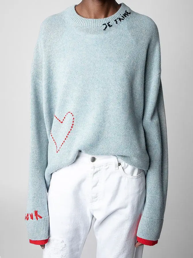 Letter Embroidery Sweater Women Autumn Winter Asymmetrical Hem Wool Fashion Pullover Streetwear Luxury Sweaters Jumpers Female
Letter Embroidery Sweater Women Autumn Winter Asymmetrical Hem Wool Fashion Pullover Streetwear Luxury Sweaters Jumpers Female