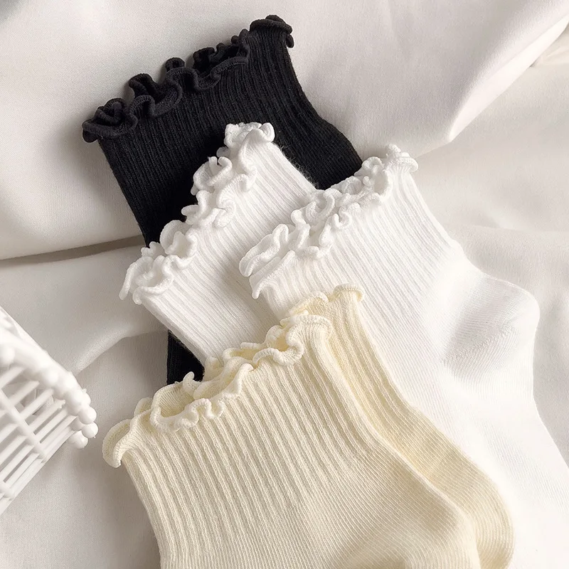 Cotton Socks Women INS Fashion Summer Cute Kawaii Solid Luxury Korean Japanese Ruffles Ankle Girl Spring Black White Middle Tube
Cotton Socks Women INS Fashion Summer Cute Kawaii Solid Luxury Korean Japanese Ruffles Ankle Girl Spring Black White Middle Tube
