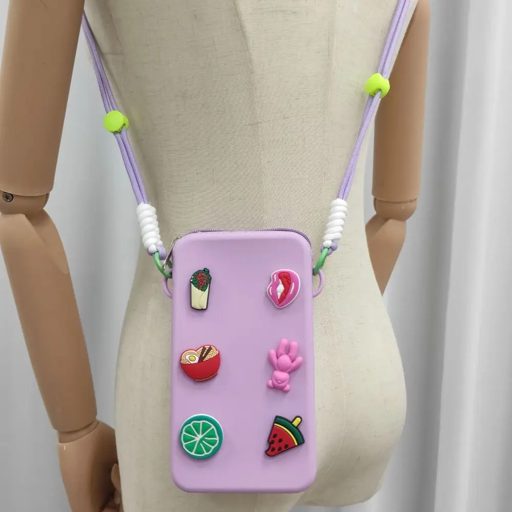 Cute Silicone Crossbody Bag Waterproof Zipper Travel Phone Bag Solid Color Large Capacity Coin Purse Cute Silicone Crossbody Bag Waterproof Zipper Travel Phone Bag Solid Color Large Capacity Coin Purse