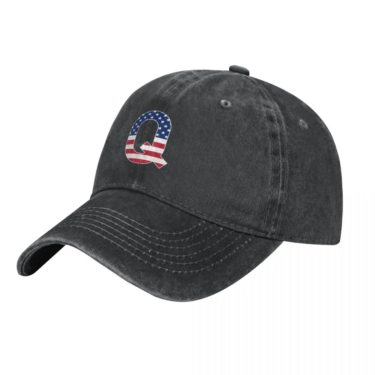 

Letter Q Capital Alphabet Q American Flag Gifts Cowboy Hat Streetwear Trucker Hat Hats For Women Men's