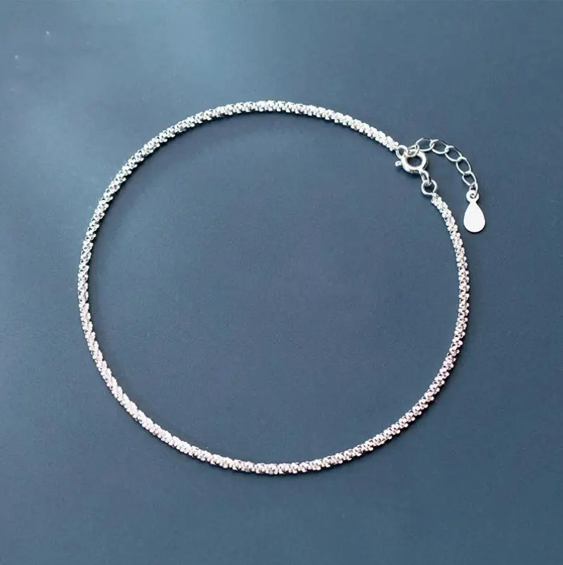 

100% 925 Sterling Silver Snake Chain Pearls Anklets For Women Fashion Silver 925 Jewelry Wholesale DA387