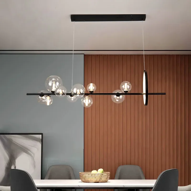 Modern Clear Glass Bubble LED Chandelier for Dining Room Kitchen Island Nordic Restaurant Loft Home Decor Black G9 Hanging Light
Modern Clear Glass Bubble LED Chandelier for Dining Room Kitchen Island Nordic Restaurant Loft Home Decor Black G9 Hanging Light