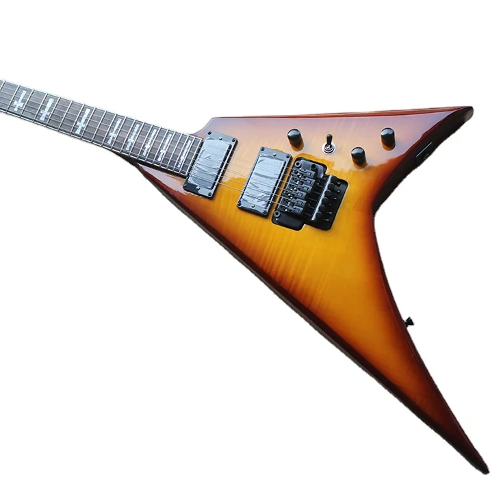 Flyoung Sunburst Electric Guitar 6 strings guitar Flame Maple Veneer Black Floyd Rose Bridge
Flyoung Sunburst Electric Guitar 6 strings guitar Flame Maple Veneer Black Floyd Rose Bridge
