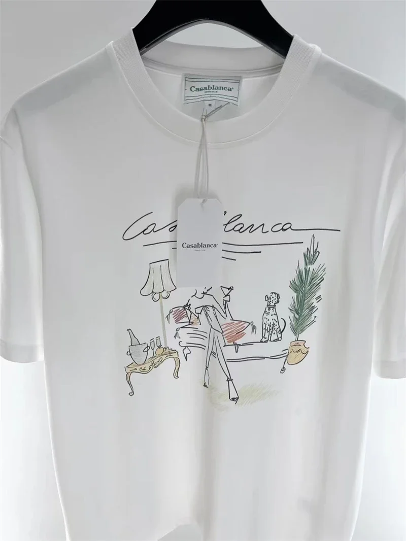 2024 new White Casablanca Digital Printing T-shirt Men Women 1:1 High Quality Casual Top Tees Pure cotton trendy brand T-shirt
2024 new White Casablanca Digital Printing T-shirt Men Women 1:1 High Quality Casual Top Tees Pure cotton trendy brand T-shirt