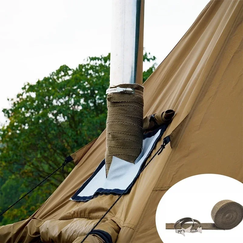 Fireproof Ribbon with 2 Clamps DIY Tent Stove Fireproof Ribbon Wood Stove Tube Fireproof Pipe Wrap Firewood Stove Accessories
Fireproof Ribbon with 2 Clamps DIY Tent Stove Fireproof Ribbon Wood Stove Tube Fireproof Pipe Wrap Firewood Stove Accessories