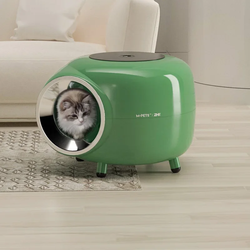 

MiFuny Round Large Cat Litter Box Anti-splash Fully-enclosed Cats Toilet Record Player Deodorant Bedpans Appearance Cats Sandbox