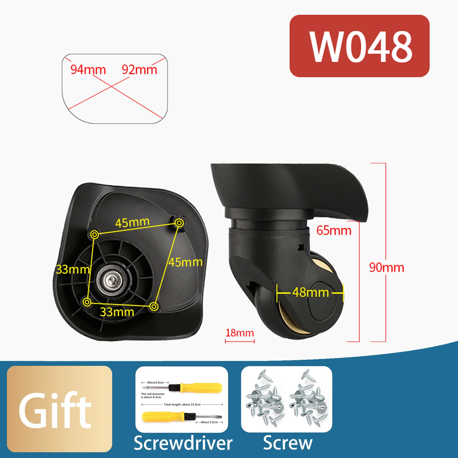 W048 Suitcase Universal Wheel Luggage Casters Detachable Trolley Case Wheel Replacement Travel Accessories Suitcase Set Casters
W048 Suitcase Universal Wheel Luggage Casters Detachable Trolley Case Wheel Replacement Travel Accessories Suitcase Set Casters
