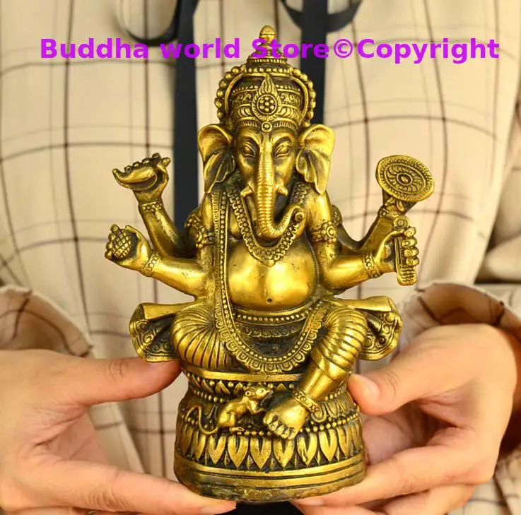 17CM Large # Asia India Thailand Greco-Buddhist HOME CAR Talisman Protection Retro bronze Ganesha God of wealth Buddha statue
17CM Large # Asia India Thailand Greco-Buddhist HOME CAR Talisman Protection Retro bronze Ganesha God of wealth Buddha statue
