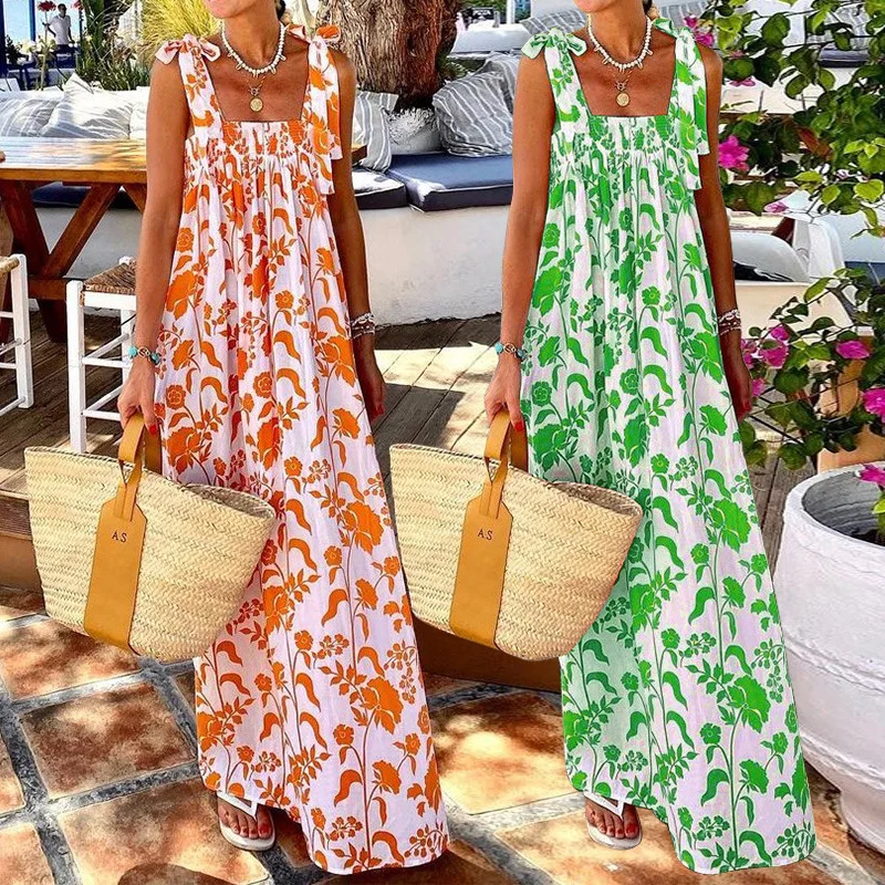 2023 Summer New Dress Women Fashion Vacation Printed Spaghetti Strap Lace-up Dress Women's Sexy Sleeveless Backless Loose Dress
2023 Summer New Dress Women Fashion Vacation Printed Spaghetti Strap Lace-up Dress Women's Sexy Sleeveless Backless Loose Dress