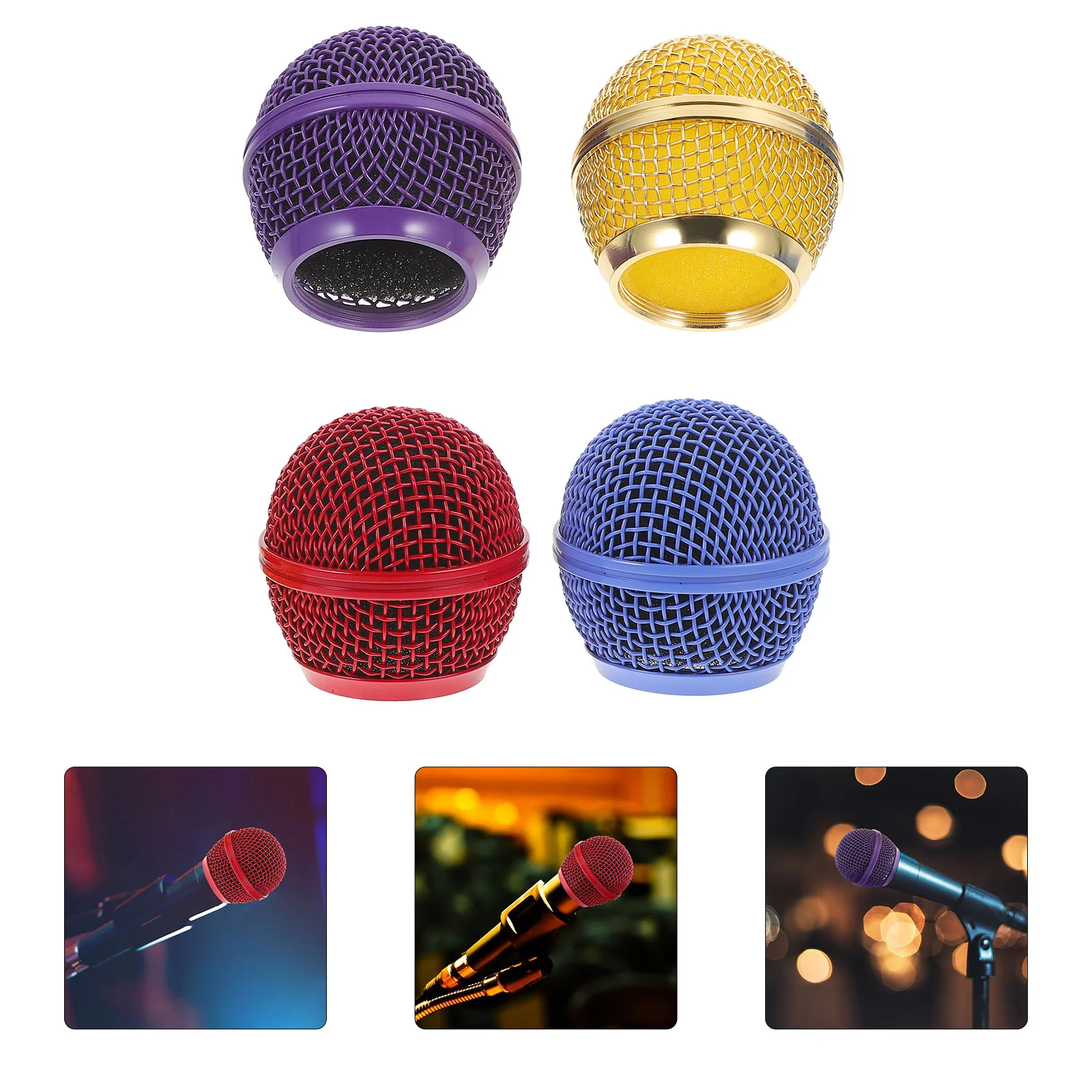 4 Pcs Colored Microphone Grille Ball Head Replacement Metal Wireless Microphones Supplies Windscreen Mesh
4 Pcs Colored Microphone Grille Ball Head Replacement Metal Wireless Microphones Supplies Windscreen Mesh