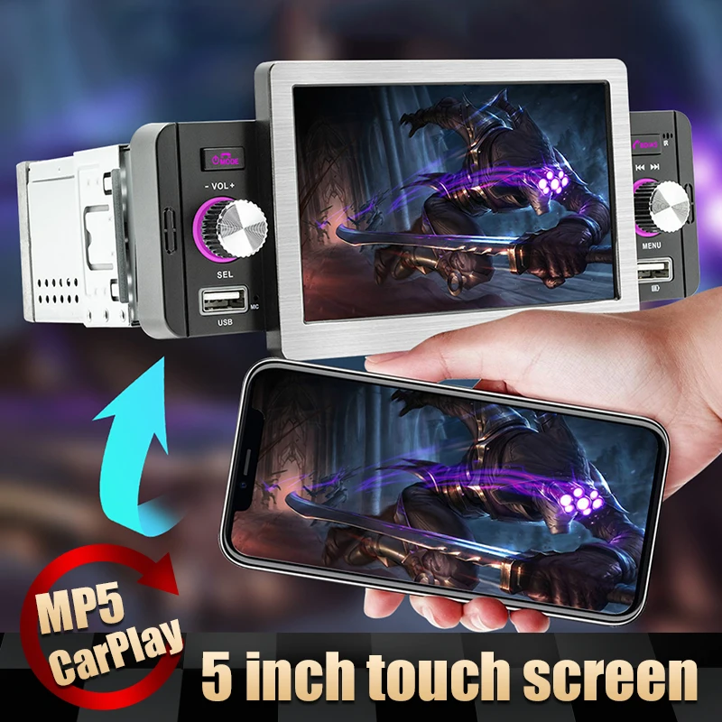 5 Inch Touch Screen BT 5.1 Car Radio Audio 1 Din CarPlay Android Auto Multimedia Player Mirror Link FM Receiver Car Accessories
5 Inch Touch Screen BT 5.1 Car Radio Audio 1 Din CarPlay Android Auto Multimedia Player Mirror Link FM Receiver Car Accessories