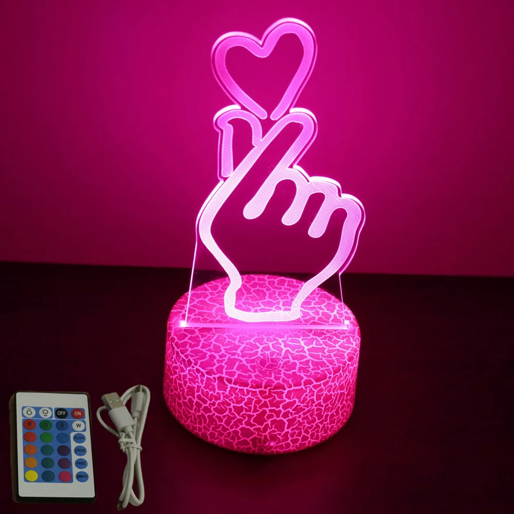 3D Lamp illusion LED Night Light Gift for Creative Girlfriend 16 Colors Changing Bedroom Desk Lamps romantic Night Love Gifts 3D Lamp illusion LED Night Light Gift for Creative Girlfriend 16 Colors Changing Bedroom Desk Lamps romantic Night Love Gifts