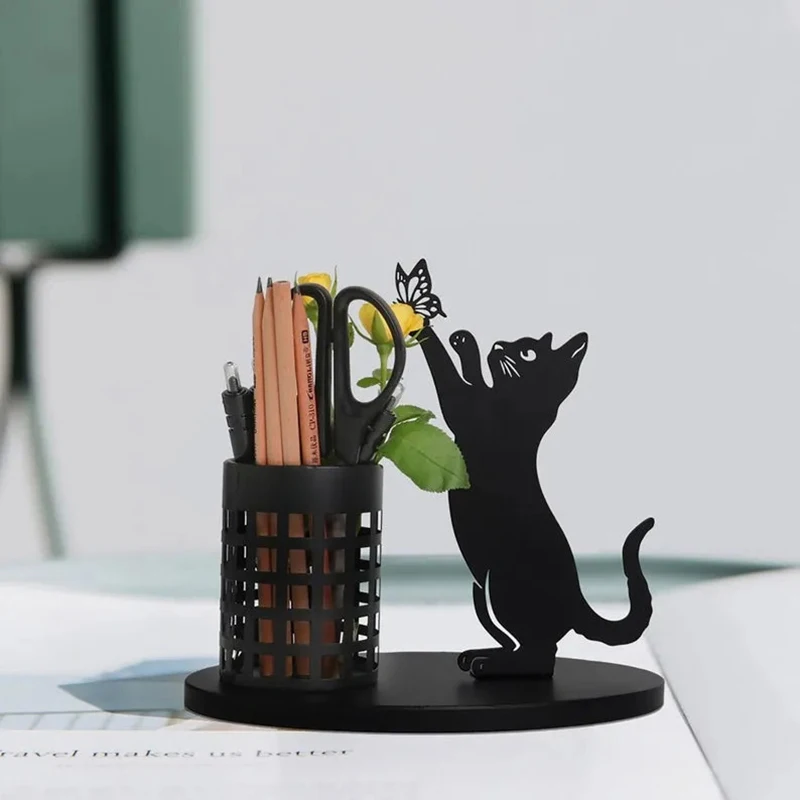 Cat Pencil Holder For Desk Organizer Pen Holder For Bedroom Office Metal Cut Home Decor For Table Centerpiece Black Gifts
Cat Pencil Holder For Desk Organizer Pen Holder For Bedroom Office Metal Cut Home Decor For Table Centerpiece Black Gifts