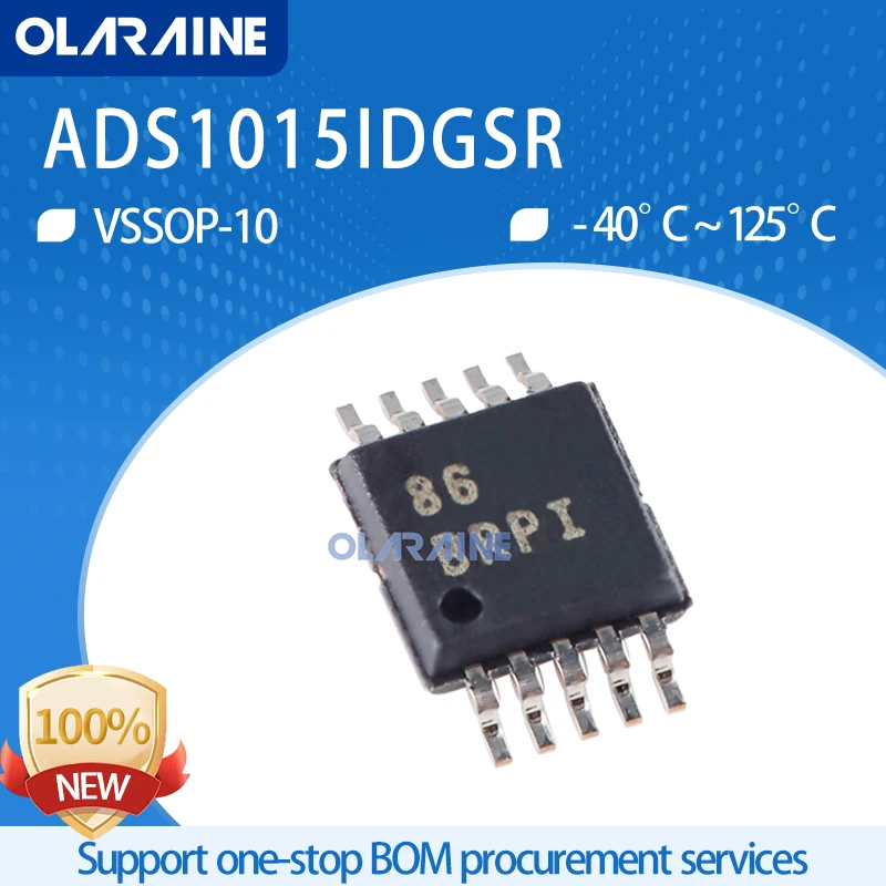 

5-50Pcs ADS1015IDGSR MSOP-10 SMD Analog-to-digital converters ADC 2 V to 5.5 V IC chips