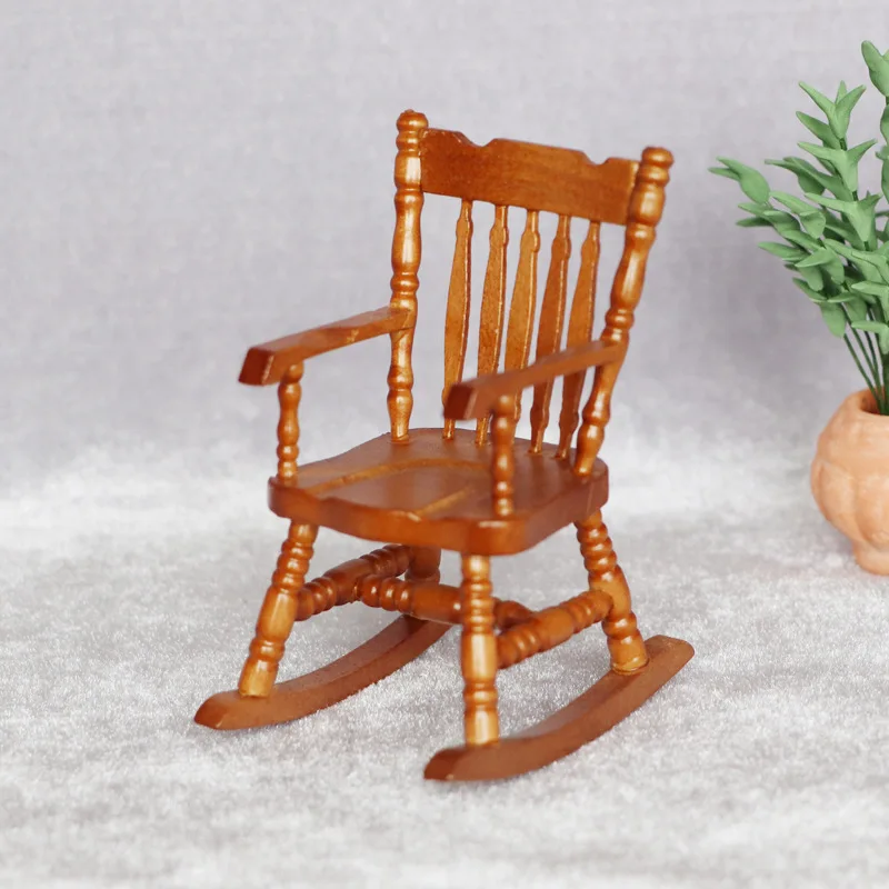 1:12 dollhouse dollhouse mini furniture model living room micro scene with armrests retro maroon rocking chair
1:12 dollhouse dollhouse mini furniture model living room micro scene with armrests retro maroon rocking chair