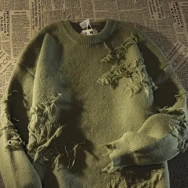 American Style Solid Color Distressed Tassel Oversized Sweater Long Sleeved Men and Women Spring and Autumn Loose Knit Sweater
American Style Solid Color Distressed Tassel Oversized Sweater Long Sleeved Men and Women Spring and Autumn Loose Knit Sweater