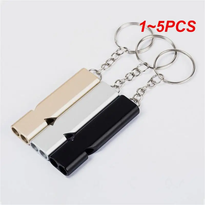 

1~5PCS Outdoor Survival Whistle Aluminum Alloy Double Tube Dual-frequency High Volume Hiking Camping First Aid Whistle Outdoors