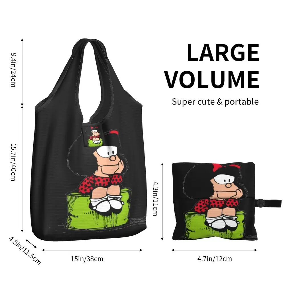 Custom Vintage Mafalda Manga Grocery Shopping Bag 60 S3e991f314f95434b82dd0ca635de48402