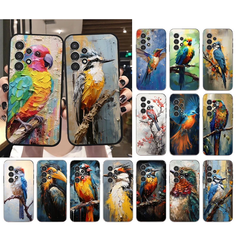 

Painting bird Phone Case For Samsung A52S A21S A33 A23 A13 A14 A32 A52 A53 A54 A51 A71 M51