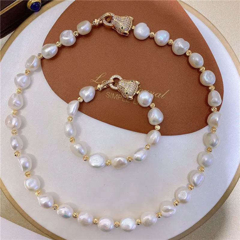 Natural Freshwater Pearl Baroque Special-Shaped Pearl Necklace Bracelet Suit Light Luxury Leopard Head Jewelry Premium Gift
Natural Freshwater Pearl Baroque Special-Shaped Pearl Necklace Bracelet Suit Light Luxury Leopard Head Jewelry Premium Gift