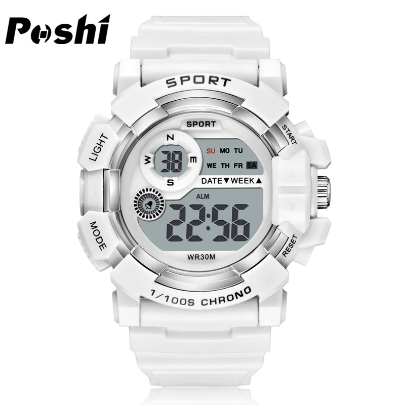 

POSHI Digital Watch Luxury Sports Wristwatch Luminous Stopwatch Alarm Clock with Date Week Electronic Movement Men's Watches