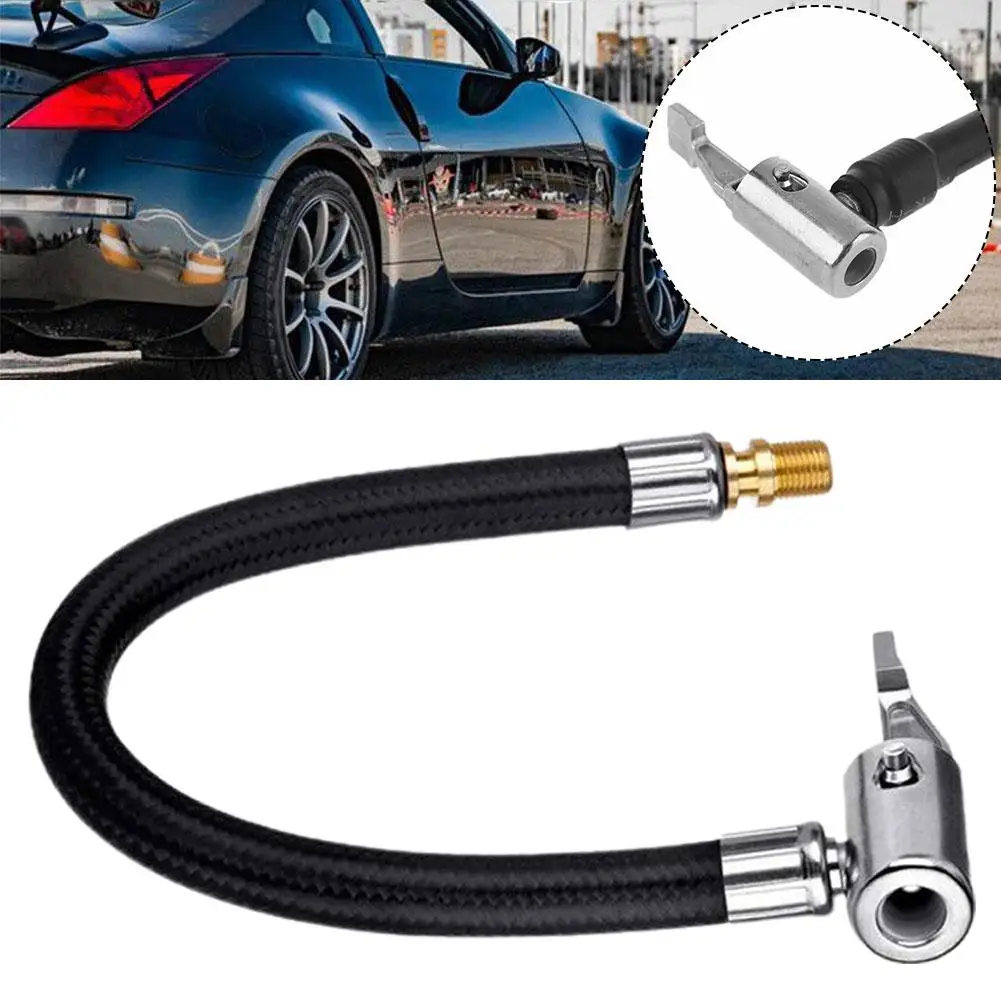 

2pcs 20cm Car Tire Inflator Hose Inflatable Air Pump Twist Extension Tube Air Locking Chuck Tyre Adapter Connection A8W5