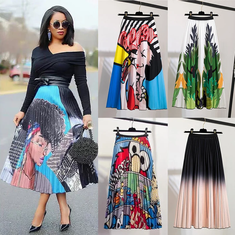 Spring and summer new cartoon animal print elastic pleated skirt women's dress medium length A-line skirt
Spring and summer new cartoon animal print elastic pleated skirt women's dress medium length A-line skirt